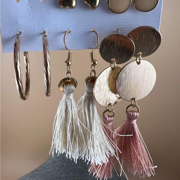 Hoops, Tassel Dangle Drop Earrings , Stud Earrings New - Picture 3 of 3